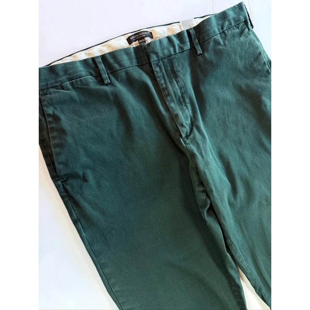 Banana Republic Fulton Skinny Fit Mens 38x34 Emerald Green Chino‎ Pants